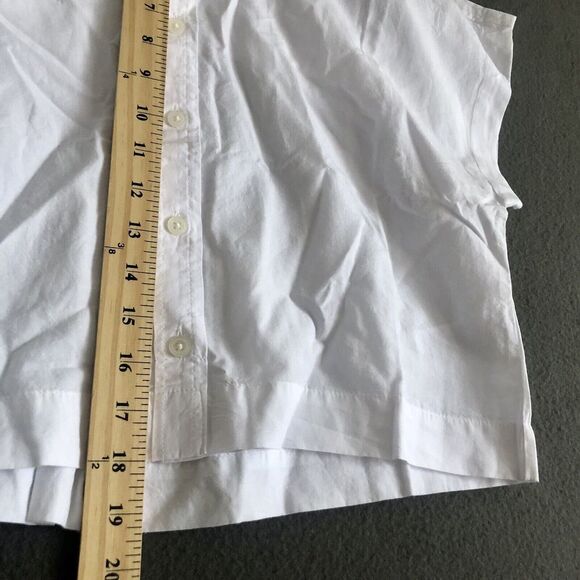 Madewell Top Sz Small White Crop Dolman Shirt Button Up Cotton Lyocell Linen NWT - Picture 6 of 16